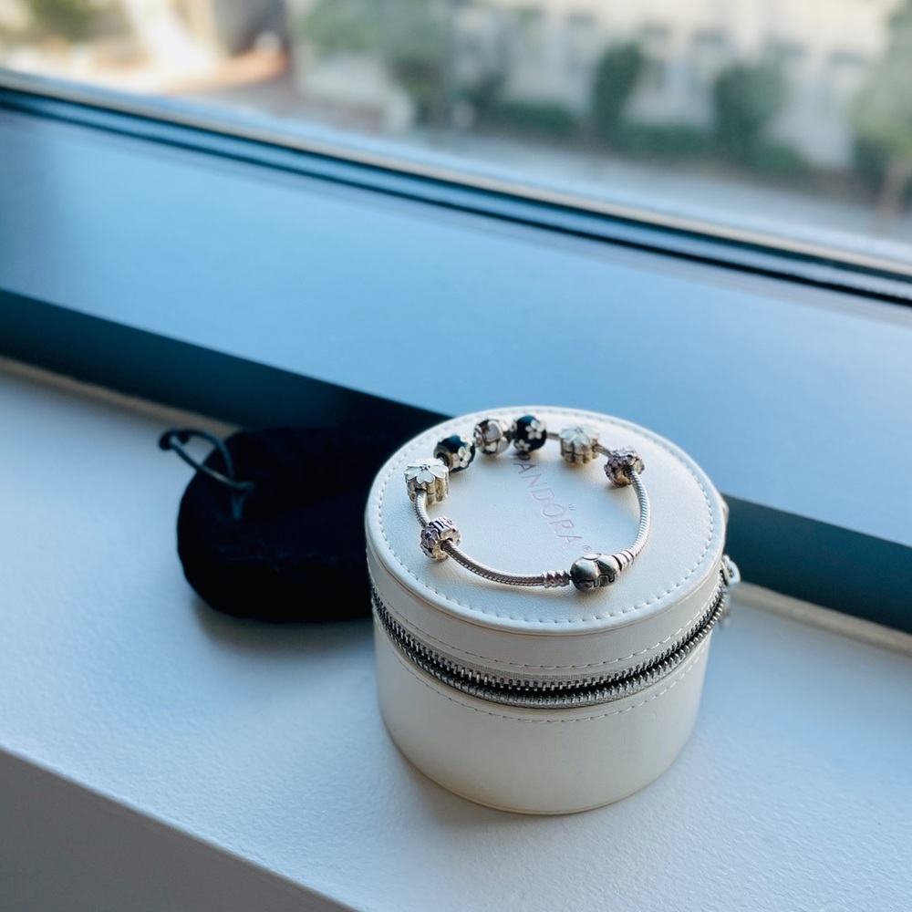 Pandora bracelet with jewelry case